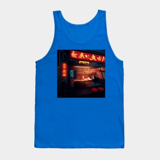 Cyberpunk Tokyo Ramen Shop Tank Top